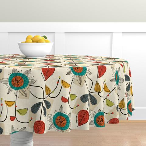 1950's Mid Century Modern (Round Tablecloth)