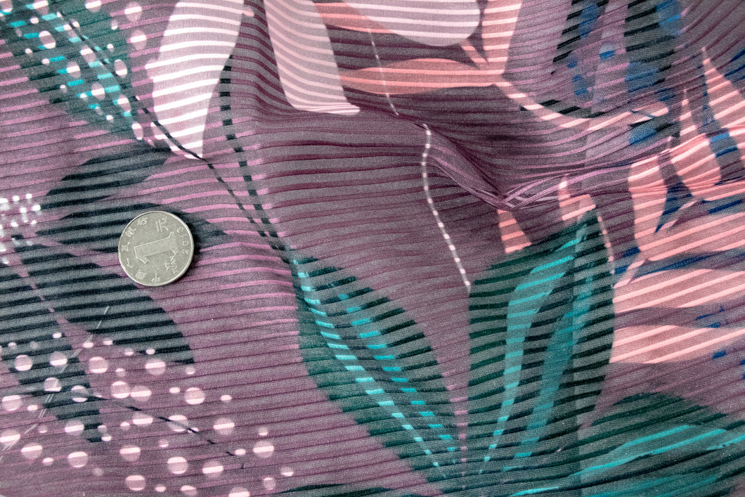 Striped jacquard organza （custom printed fabric）#66