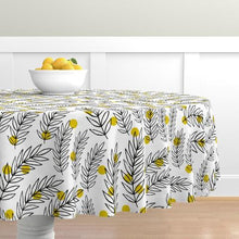 Load image into Gallery viewer, Black and white leaves (Round Tablecloth)
