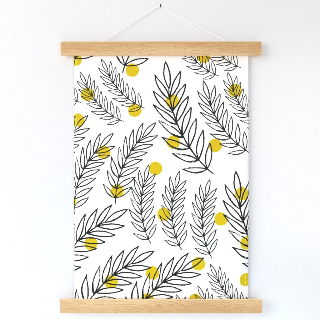 Black white leaves (Wall Hanging)