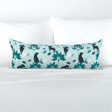 Load image into Gallery viewer, Tropical panther mint black(Extra long lumbar throw pillow cover)
