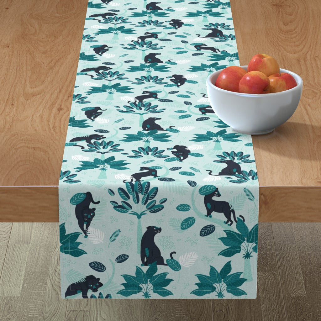 Tropical Panther Mint Black(Table Runner)