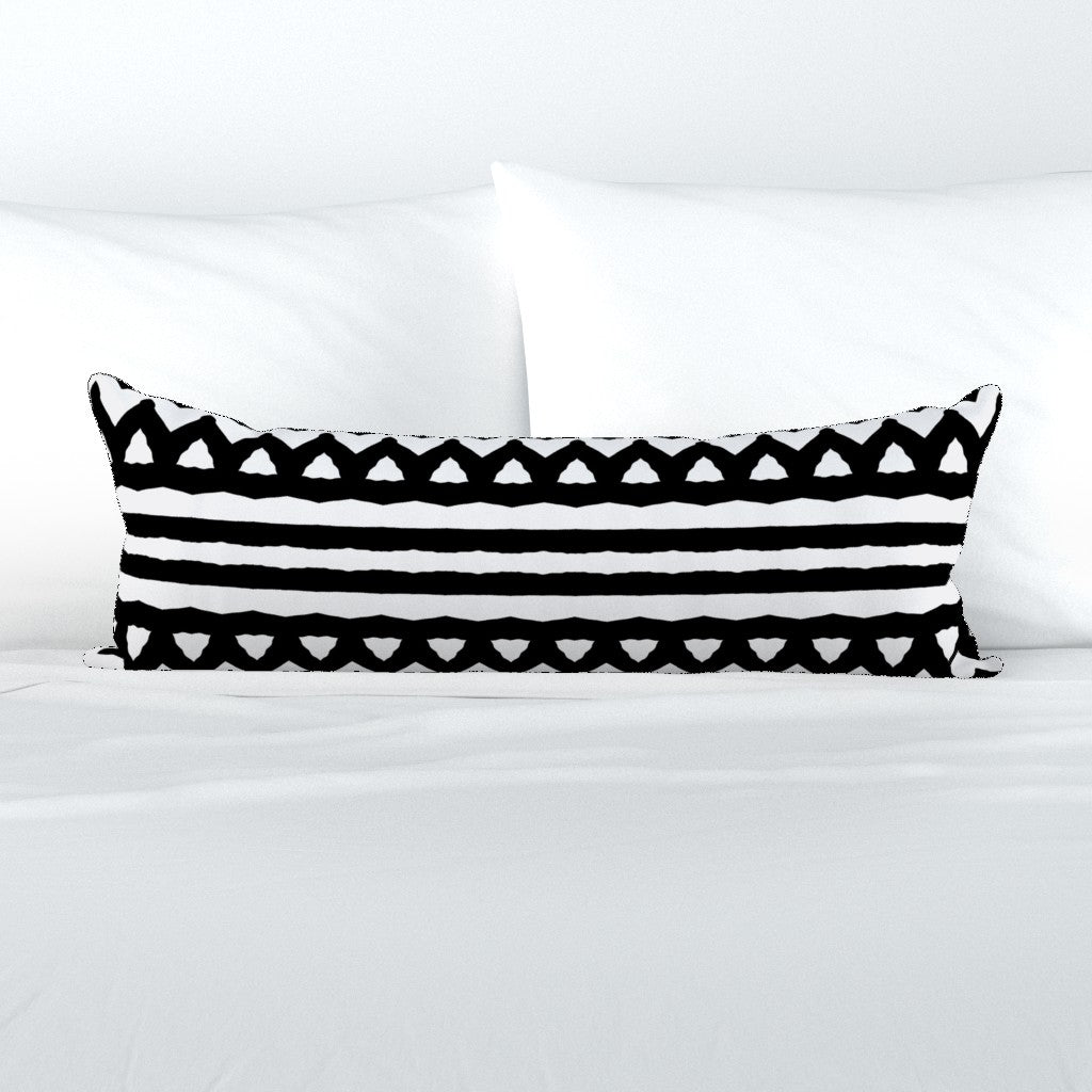 Black zebra stripes chevron(Extra long lumbar throw pillow cover)