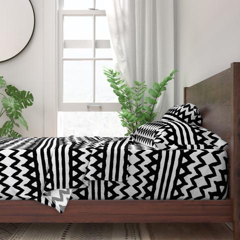 Black zebra Stripes chevron (Sheet Set)