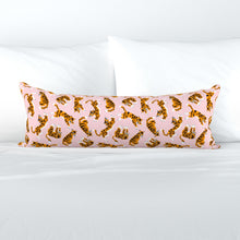 Load image into Gallery viewer, Tigers on pink(Extra long lumbar throw pillow cover)
