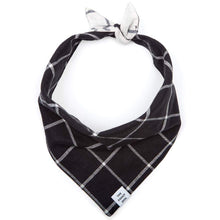 Load image into Gallery viewer, Windowpane Check Black Dog Bandana (Reversible)（Custom printed fabric）
