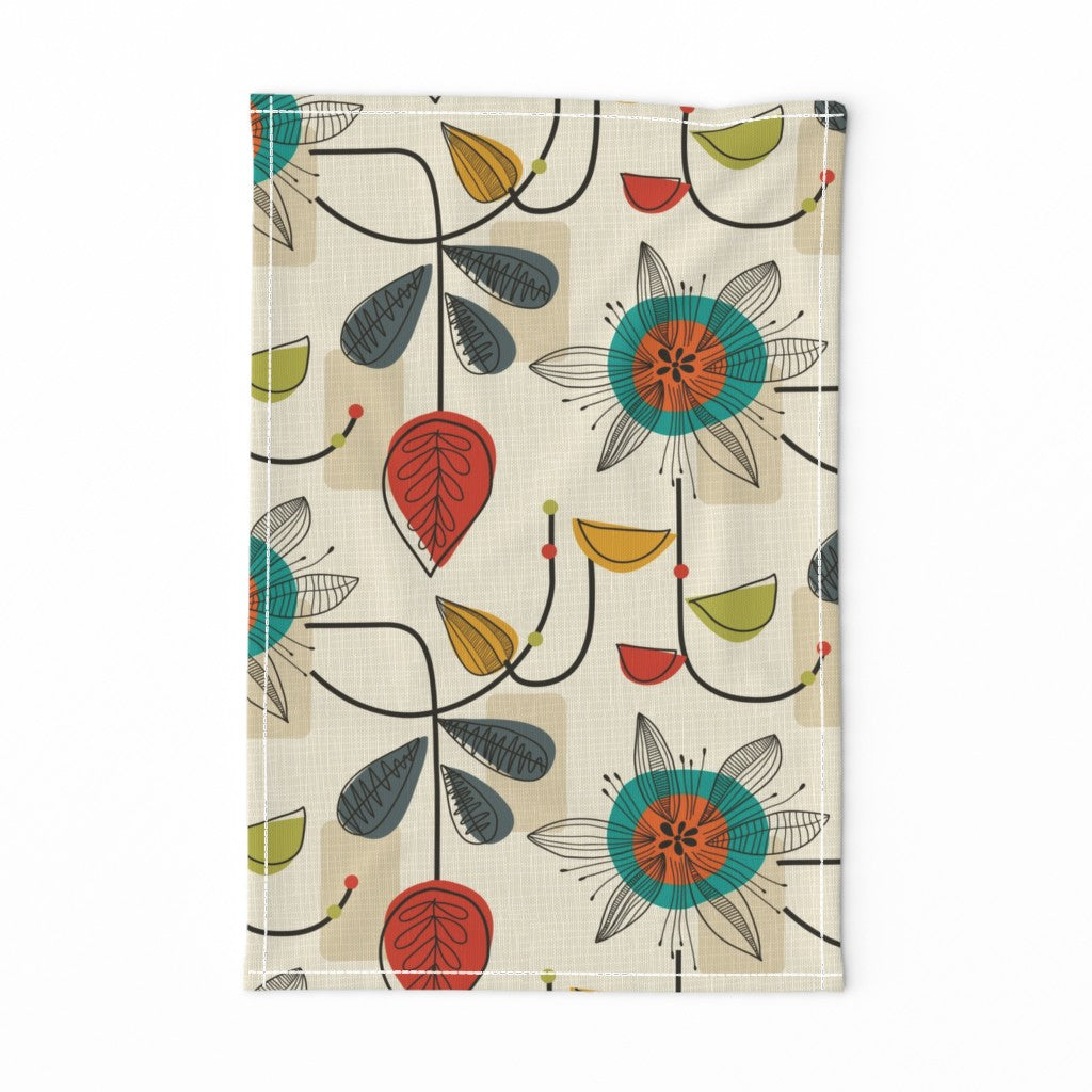 1950s mid century modern(Tea Towel)