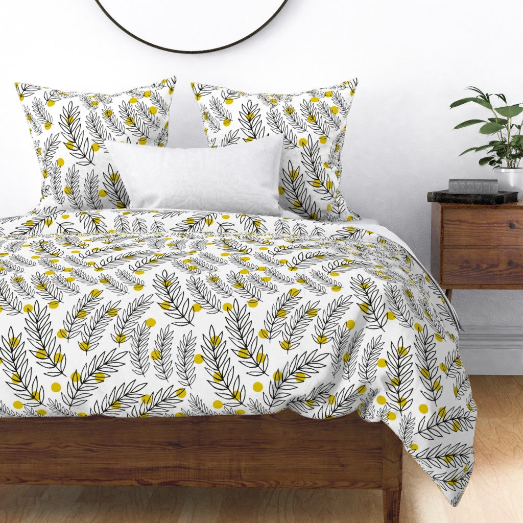 Black White Leaves（Duvet Cover）