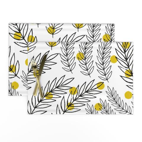 Black and white leaves (Placemats)