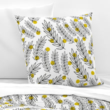 Load image into Gallery viewer, Black white leaves(Square Throw Pillow Cover)
