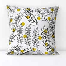 Load image into Gallery viewer, Black white leaves(Square Throw Pillow Cover)
