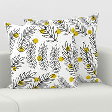 Load image into Gallery viewer, Black white leaves(Square Throw Pillow Cover)
