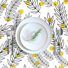 Load image into Gallery viewer, Plack white leaves(Rectangular Tablecloth）
