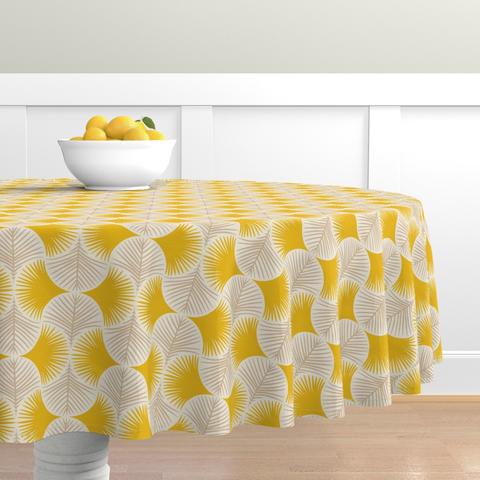 Tropical geometry yellow (Round Tablecloth)