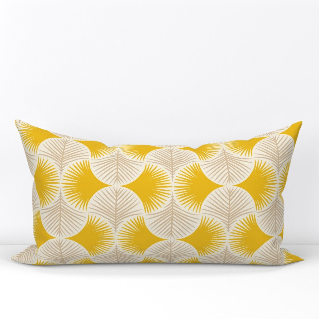 tropical geometry yellow (Lumbar Throw Pillow Cover)