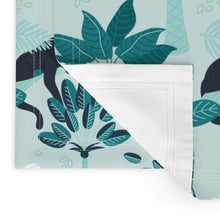 Load image into Gallery viewer, Tropical Panther mint and black (Placemats)
