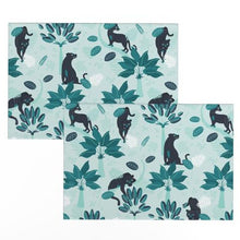 Load image into Gallery viewer, Tropical Panther mint and black (Placemats)
