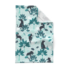 Load image into Gallery viewer, Tropical panther mint black(Tea Towel)
