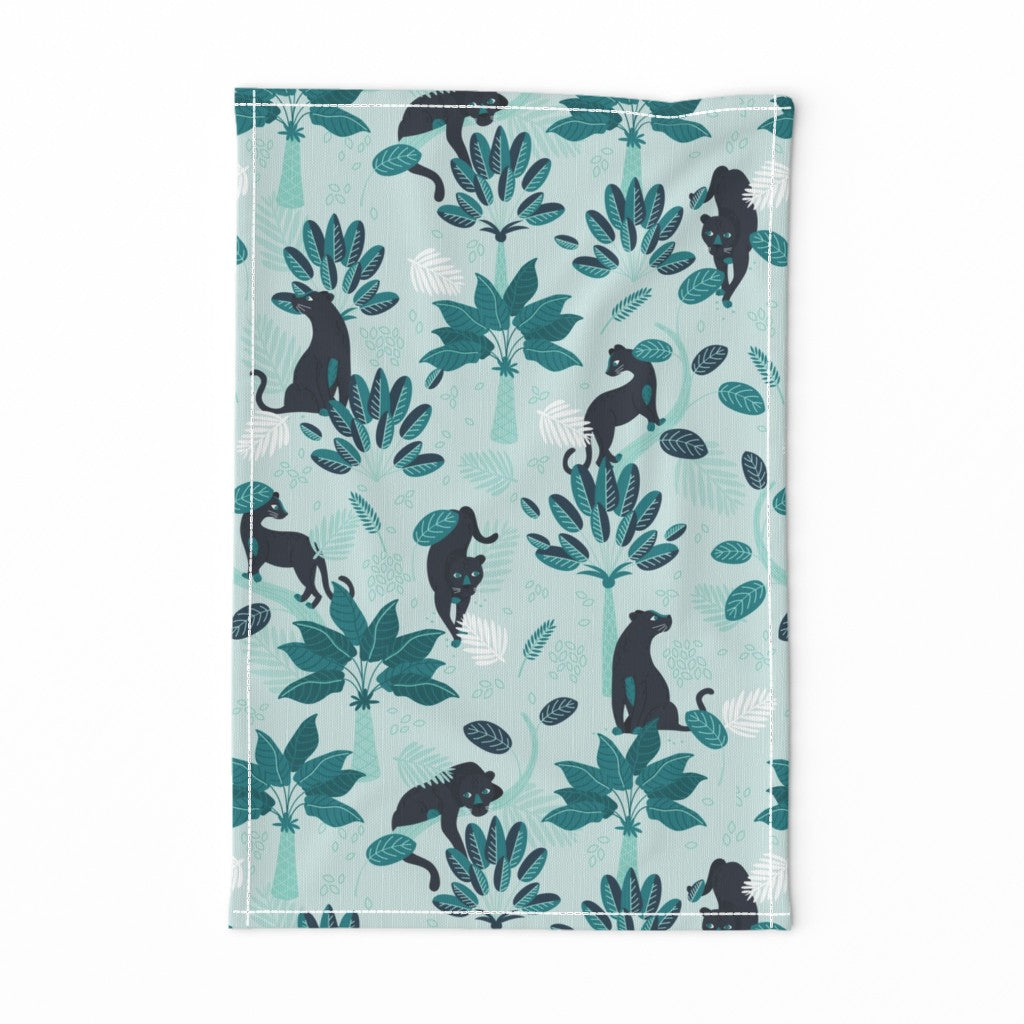 Tropical panther mint black(Tea Towel)