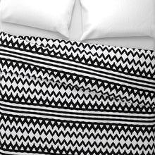 Load image into Gallery viewer, Black Zebra Stripes Chevron（Duvet Cover）
