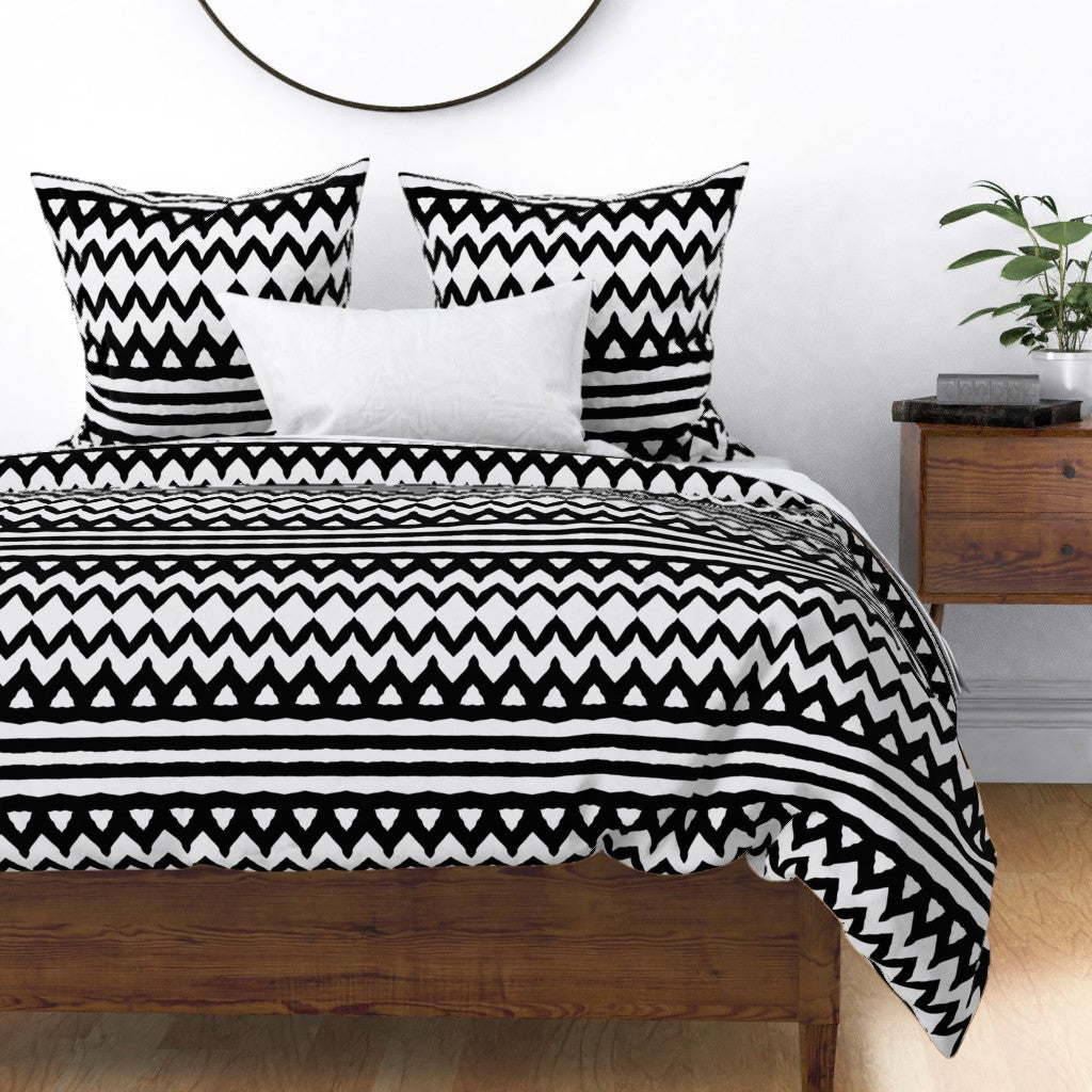 Black Zebra Stripes Chevron（Duvet Cover）