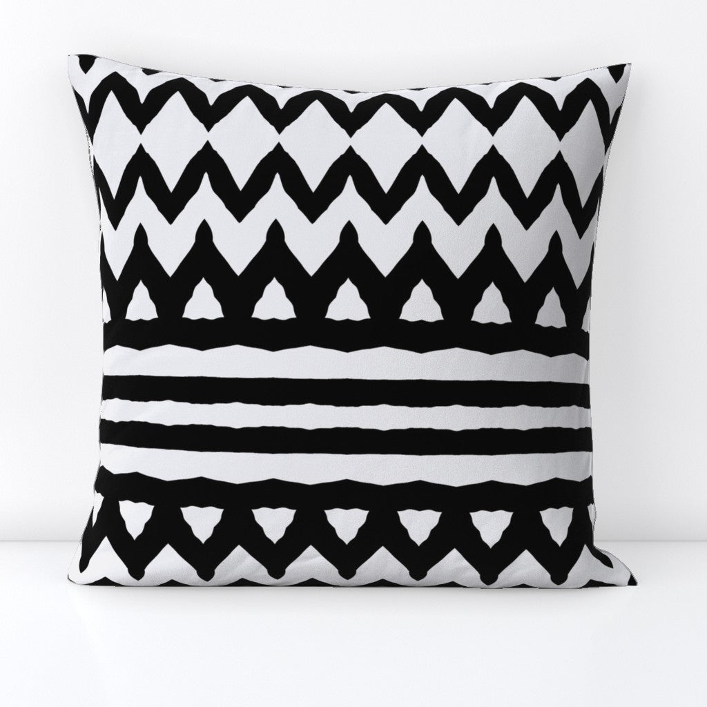 Black zebra stripes chevron(Square Throw Pillow Cover)