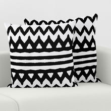 Load image into Gallery viewer, Black zebra stripes chevron(Square Throw Pillow Cover)
