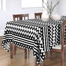 Load image into Gallery viewer, Black zebra stripes chevron(Rectangular Tablecloth）
