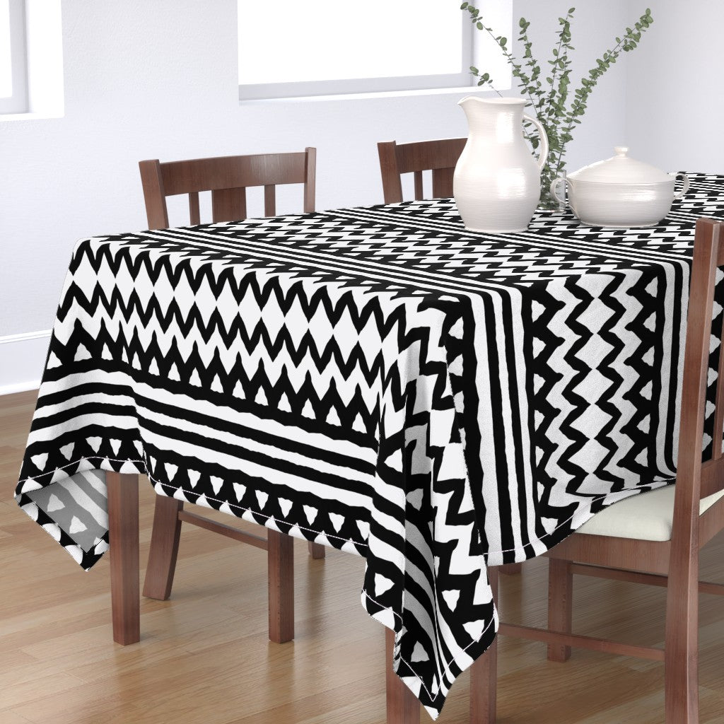 Black zebra stripes chevron(Rectangular Tablecloth）