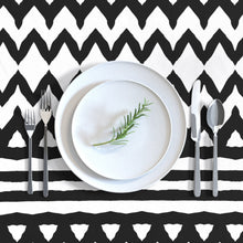 Load image into Gallery viewer, Black zebra stripes chevron(Rectangular Tablecloth）
