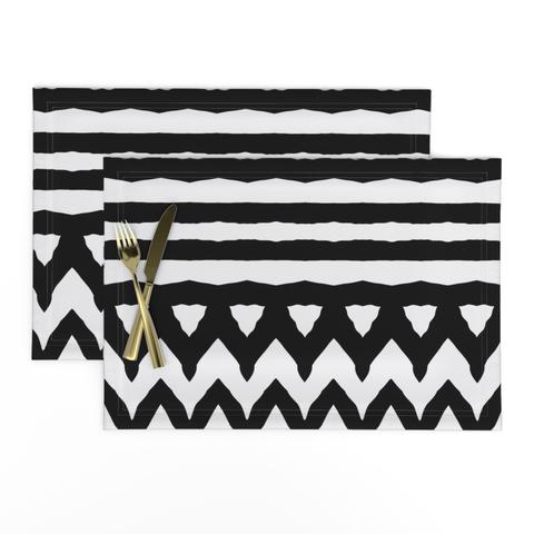 Black zebra Stripes chevron (Placemats)