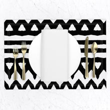 Load image into Gallery viewer, Black zebra Stripes chevron (Placemats)
