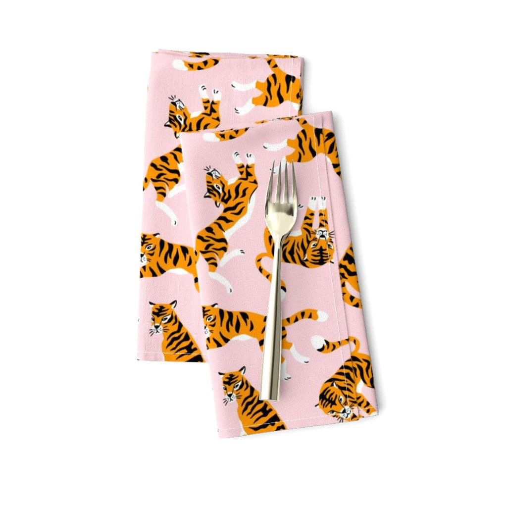 Tigers on pink(Dinner Napkins)