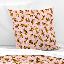 Load image into Gallery viewer, Tigers-on-pink-large-scale(Square Throw Pillow Cover)
