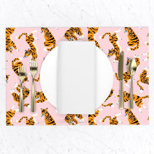 Load image into Gallery viewer, Tigers on the pink large scale (Placemats )
