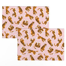 Load image into Gallery viewer, Tigers on the pink large scale (Placemats )
