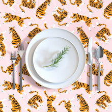 Load image into Gallery viewer, Tigers on pink(Rectangular Tablecloth）
